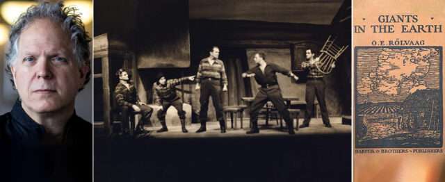 Delta David Gier Headshot; Photo of the 1951 opera Giants in the Earth.