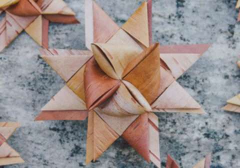 BIRCH BARK STAR-WEAVING
