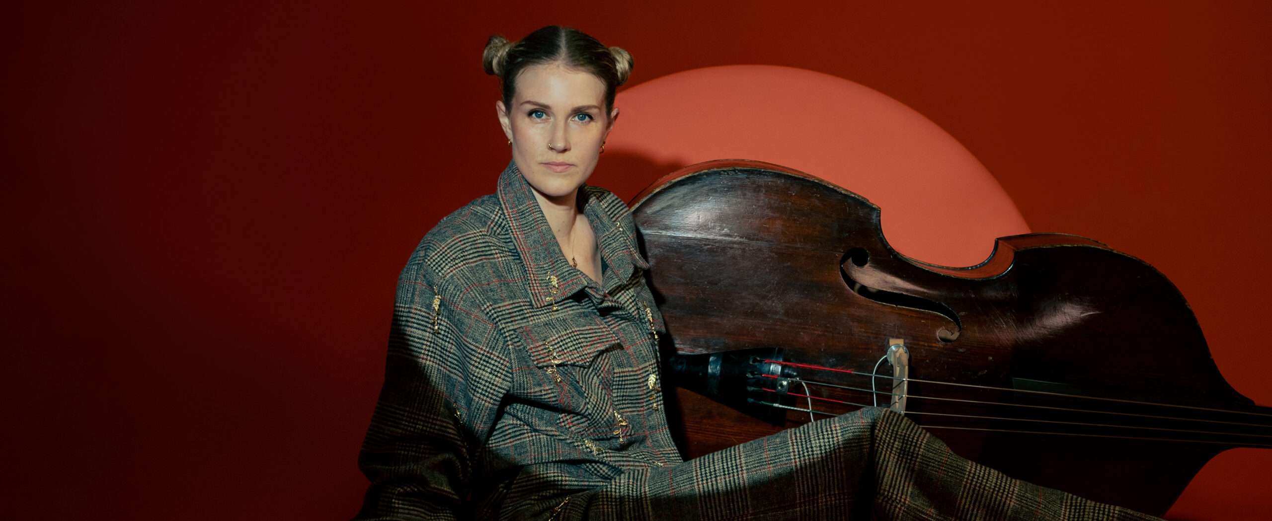 Kaisa Mäensivu with bass — Photo by Anna-Maria Vikstrom
