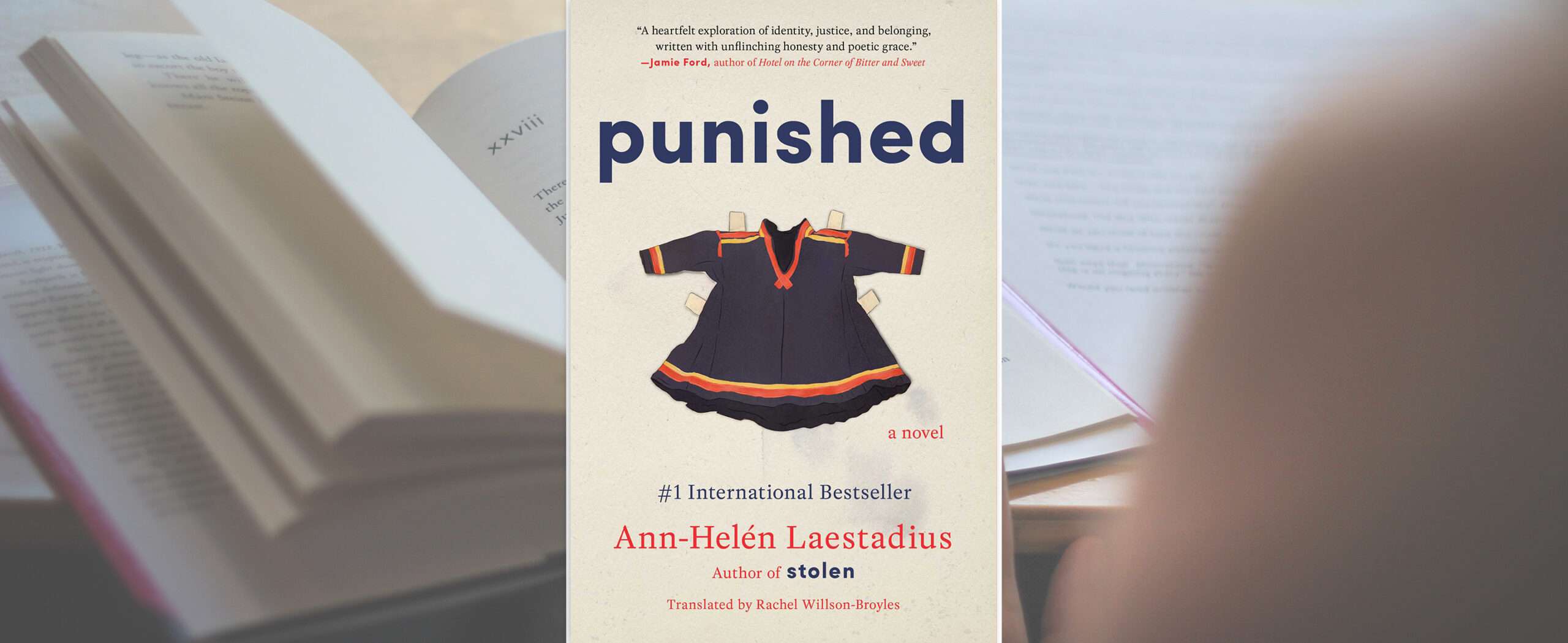Punished Book Jacket depicting a Sami The Sami kofte – Traditional Sami clothing gákti — Photo courtesy Simon & Schuster