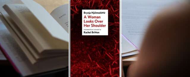 A Woman Looks Over Her Shoulder book jacket depicting red-colored thorns, courtesy Circumference Books